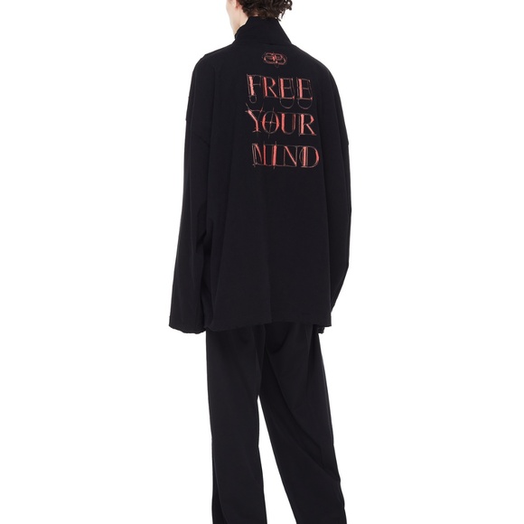 Balenciaga Free Your Mind Long Sleeve Button Down Collard Shirt - Picture 2 of 7